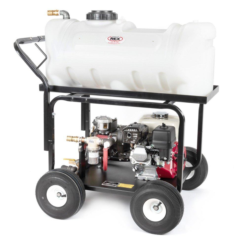 Wheeler-Rex 500 psi Gas Hydrostatic Test Pump with 4-Wheel Tank