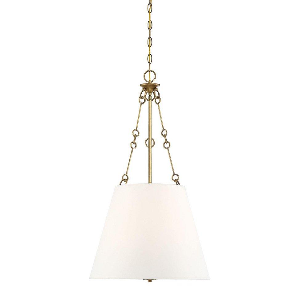 Austin 4 Light 18" Wide Pendant with White Fabric Shade 