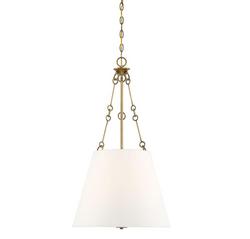 Austin 4 Light 18" Wide Pendant with White Fabric Shade