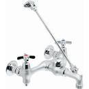 Speakman Rough Chrome Plated 2-Hole Wall Mount Service Sink Faucet with Double Cross Handle and 9 in. Spout Reach 