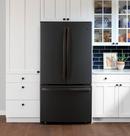 GE&reg; Fingerprint Resistant Black Slate 35-3/4 in. 15.93 cu. ft. Counter Depth and French Door Refrigerator 