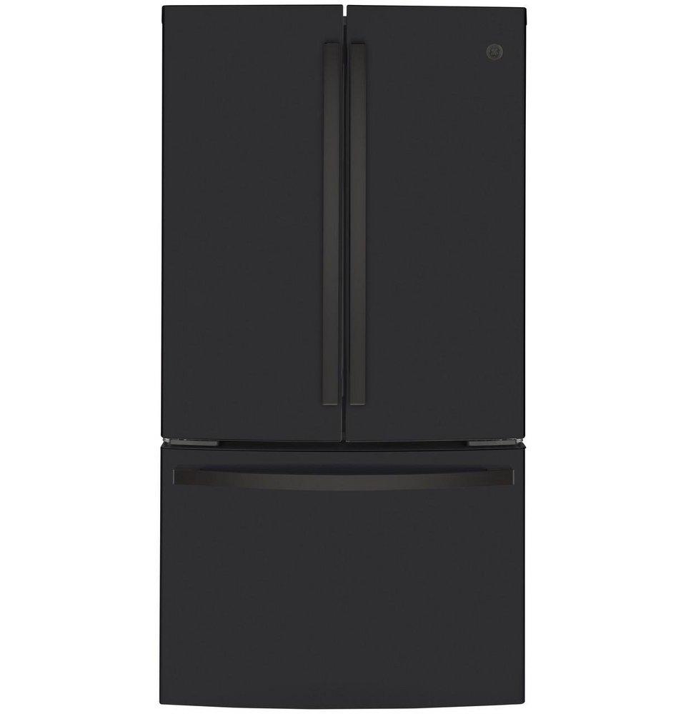 GE&reg; Black Slate 35-3/4 in. 15.93 cu. ft. Counter Depth and French Door Refrigerator 