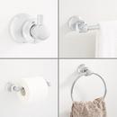 4 Piece Bathroom Accessory Set with Towel Bar, Towel Ring, Toilet Tissue Holder and Robe Hook in Polished Chrome 