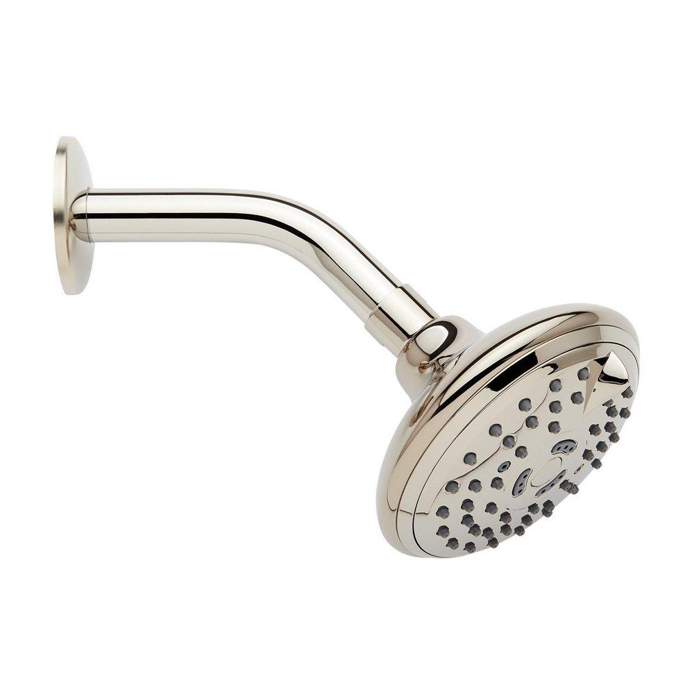 4 1/2 in. Multi Function Full Spray with Massage Showerhead Set in Polished Nickel - 6 in. Arm Included 