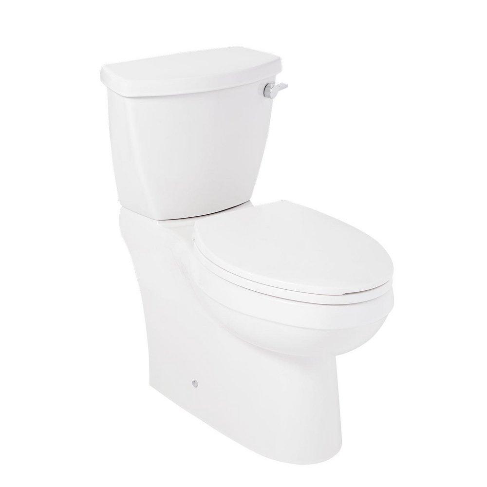 Signature Hardware White 1.28 gpf Elongated Floor Mount Two Piece Toilet 