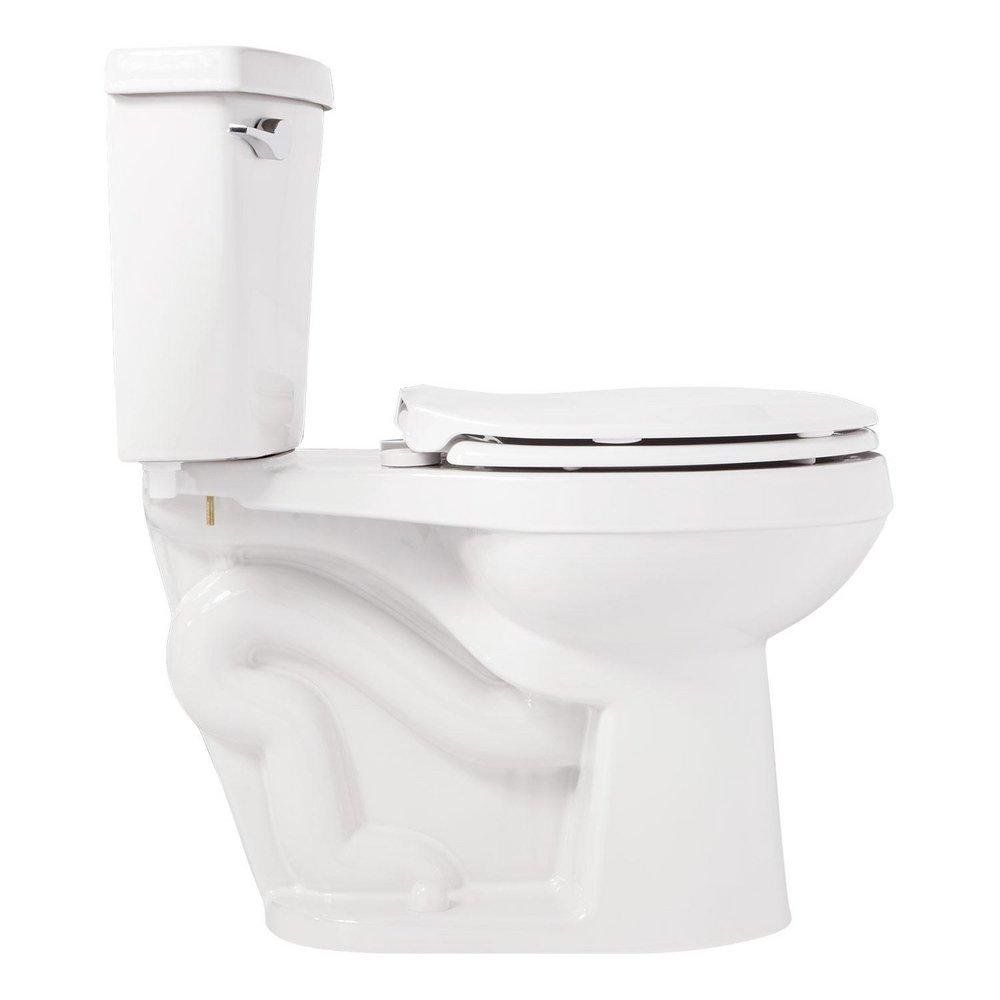 Signature Hardware White 1.28 gpf Round Floor Mount Two Piece Toilet 