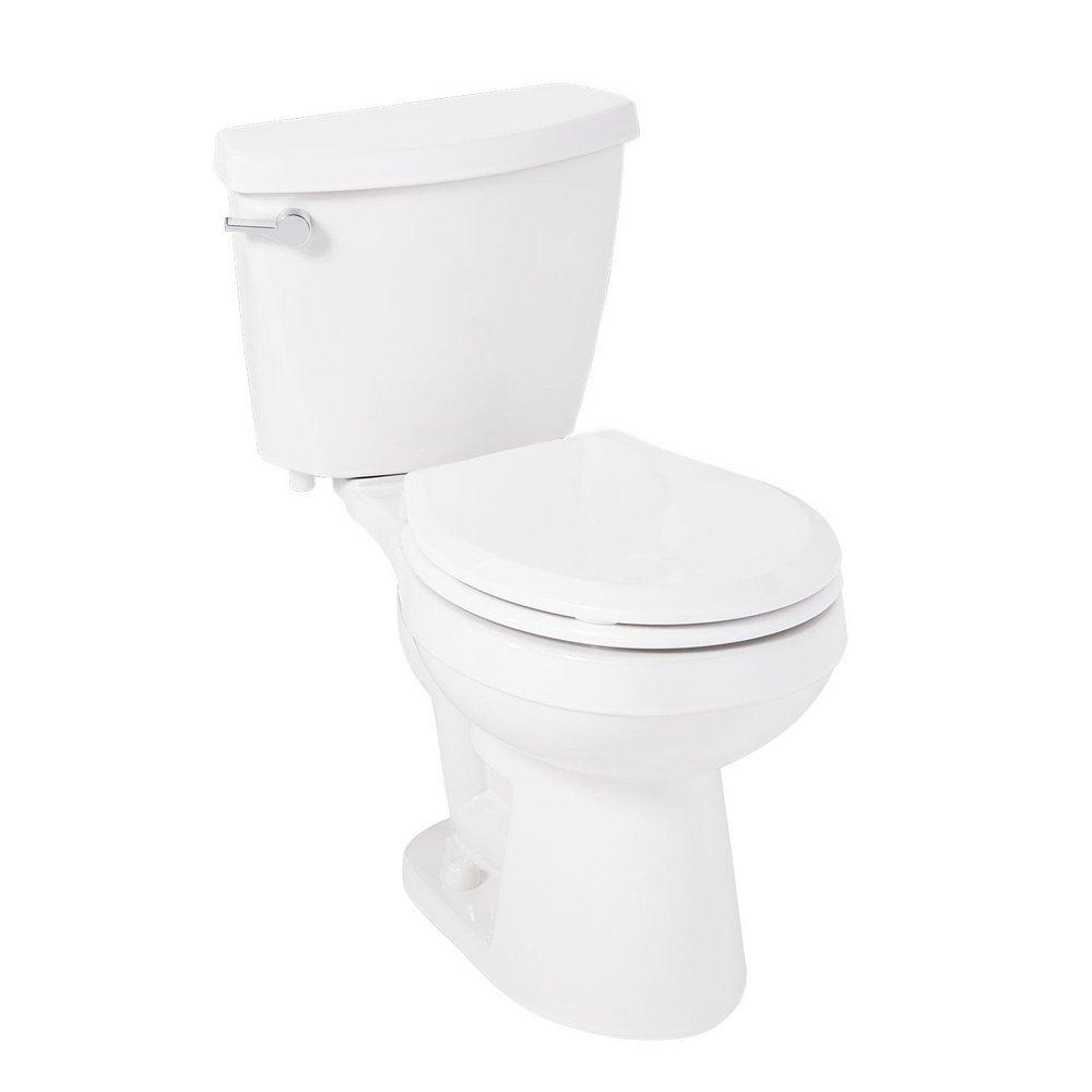 Signature Hardware White 1.28 gpf Round Floor Mount Two Piece Toilet 