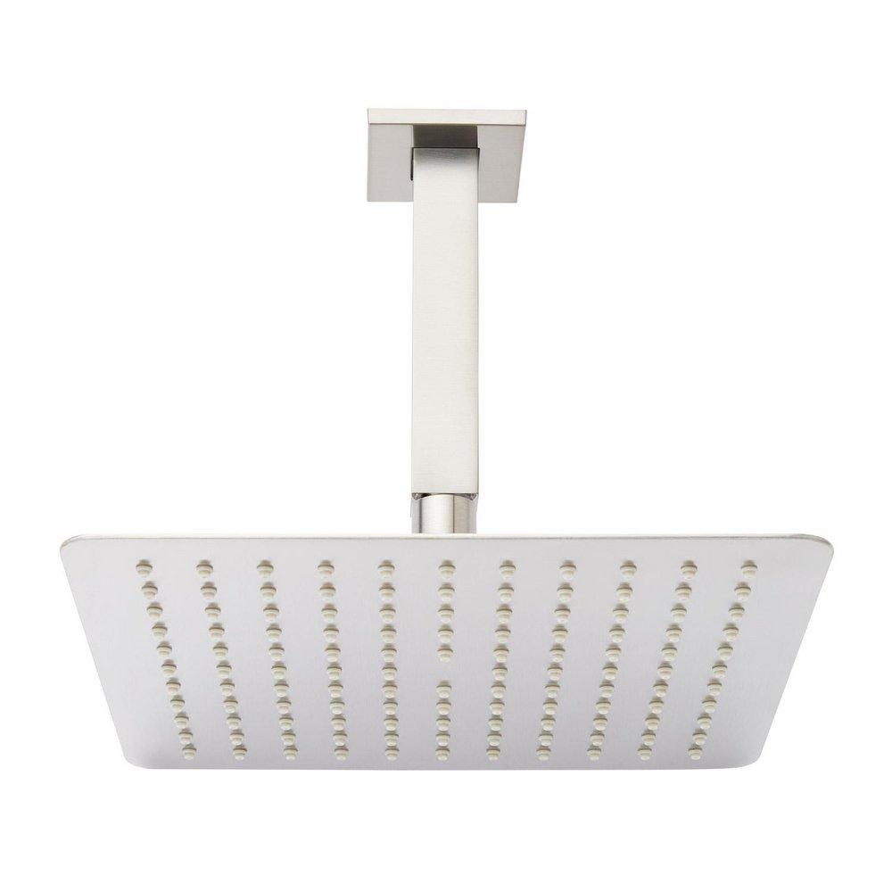 10 in. Single Function Rain Showerhead Set in Brushed Nickel - 4 in. Arm Included 