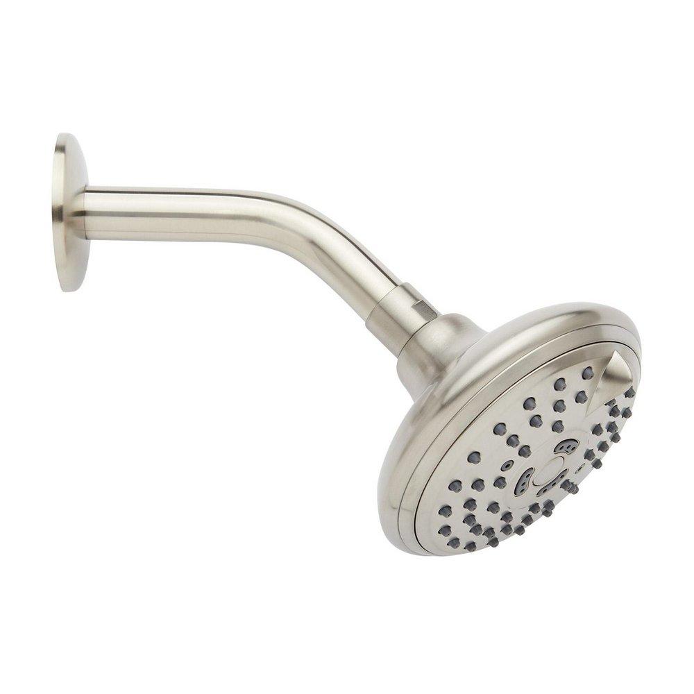 4 1/2 in. Multi Function Full Spray with Massage Showerhead Set in Brushed Nickel - 6 in. Arm Included 