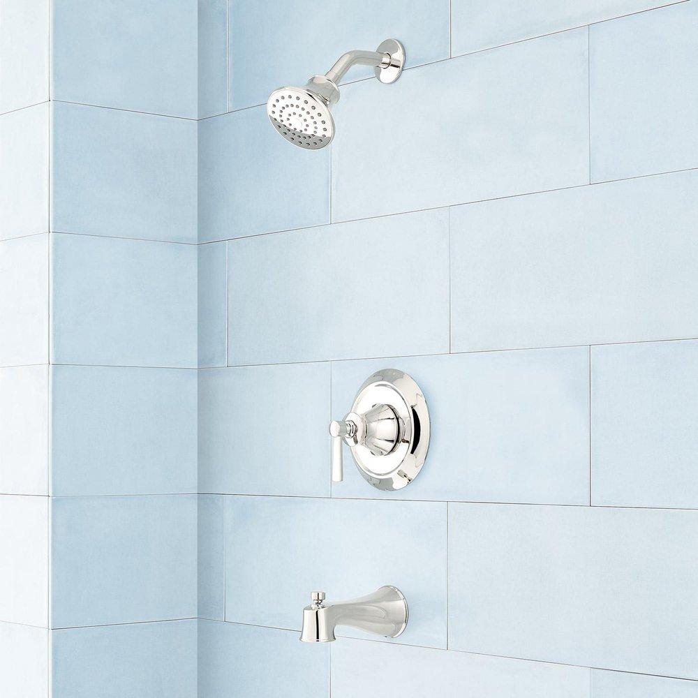 Signature Hardware Polished Nickel Single Handle Single Function Bathtub & Shower Faucet 