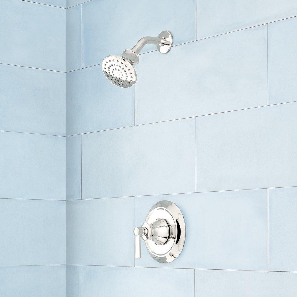 Signature Hardware Polished Nickel Single Handle Single Function Shower Faucet 