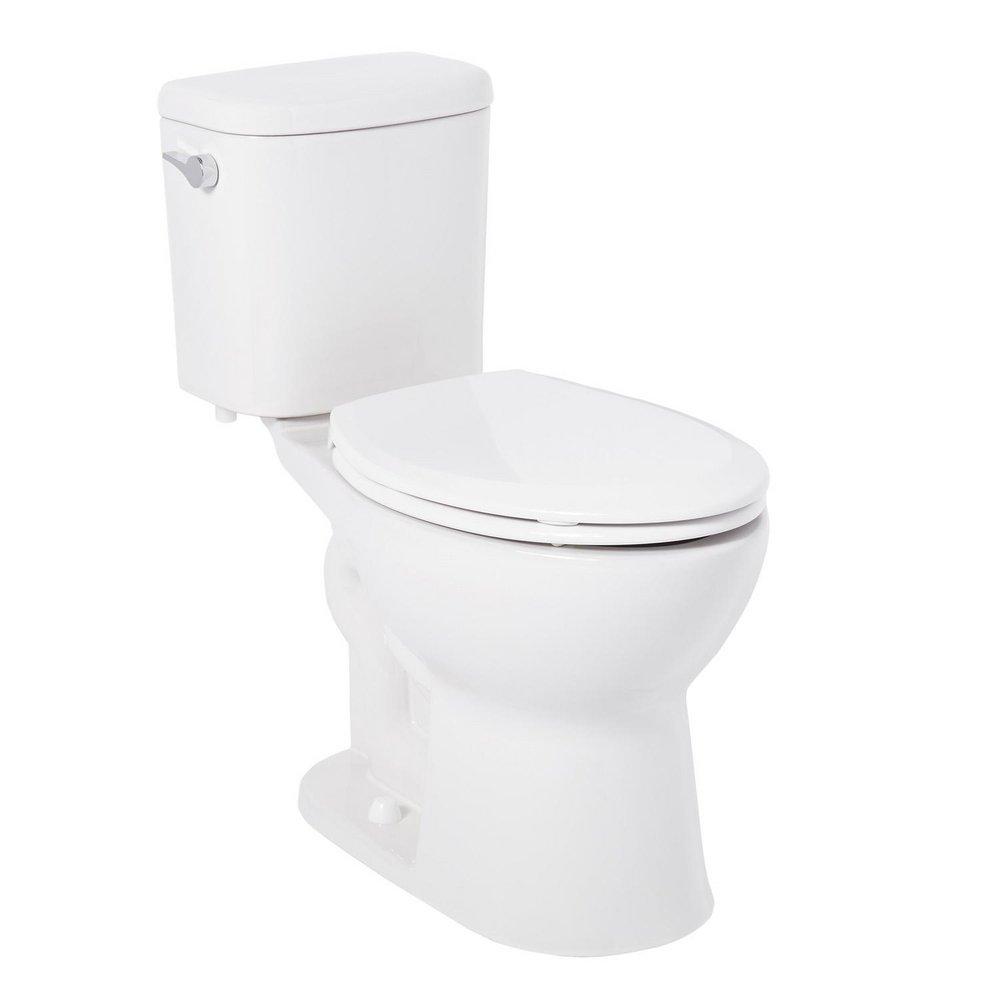 Signature Hardware White 1.28 gpf Elongated Floor Mount Two Piece Toilet 