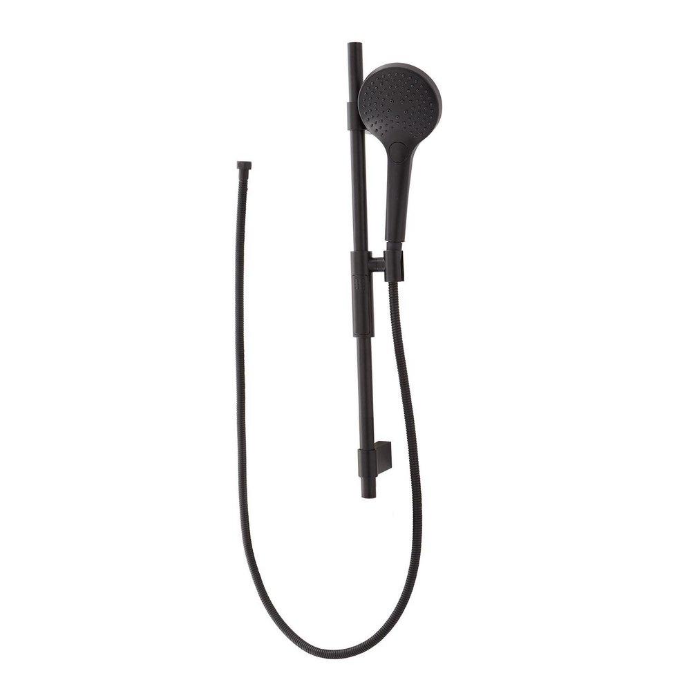 30 in. Shower Rail Set in Matte Black - Hand Shower and Hose Included 