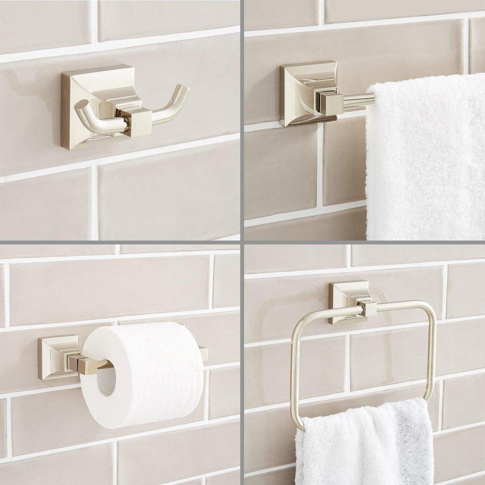 Signature Hardware Polished Nickel 4 Piece Bathroom Accessory Set 