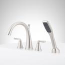 Two Handle Roman Tub Faucet with Hand Shower in Brushed Nickel - Includes Valve 