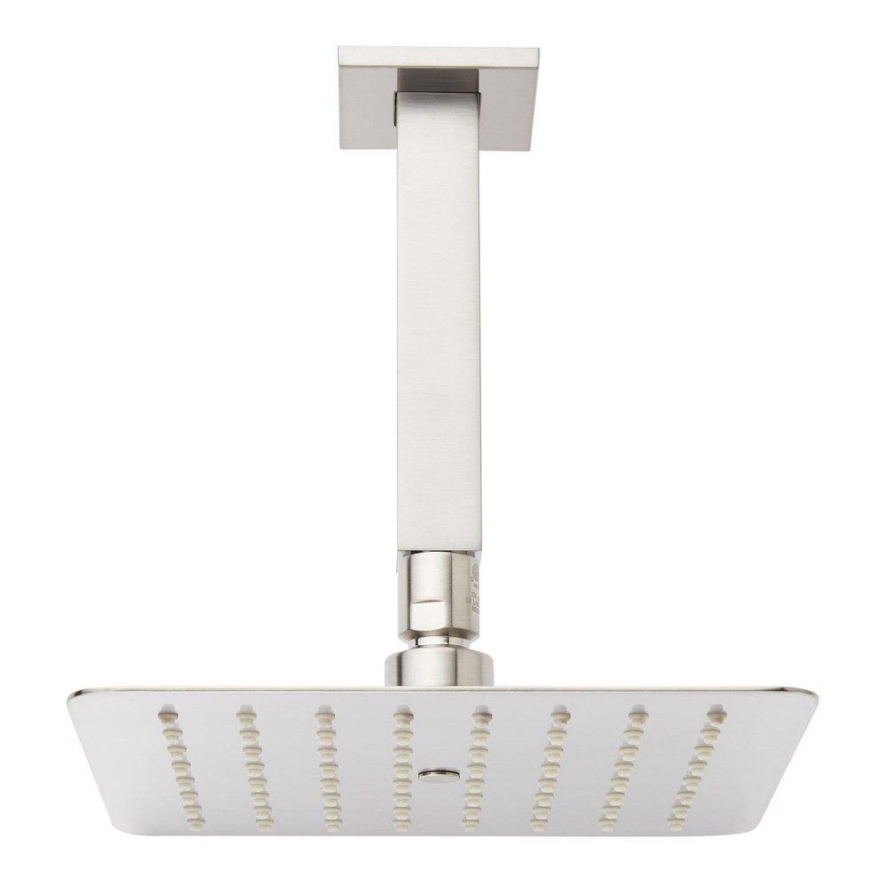 8 in. Single Function Ceiling Rain Showerhead Set in Brushed Nickel - 12 in. Arm Included 