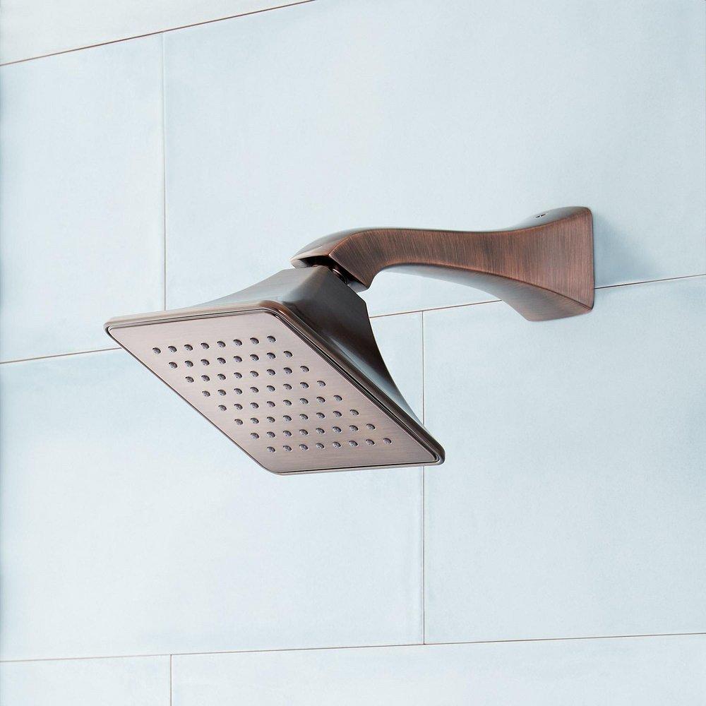 6 in. Single Function Full Spray Showerhead Set in Oil Rubbed Bronze - 7 in. Arm Included 