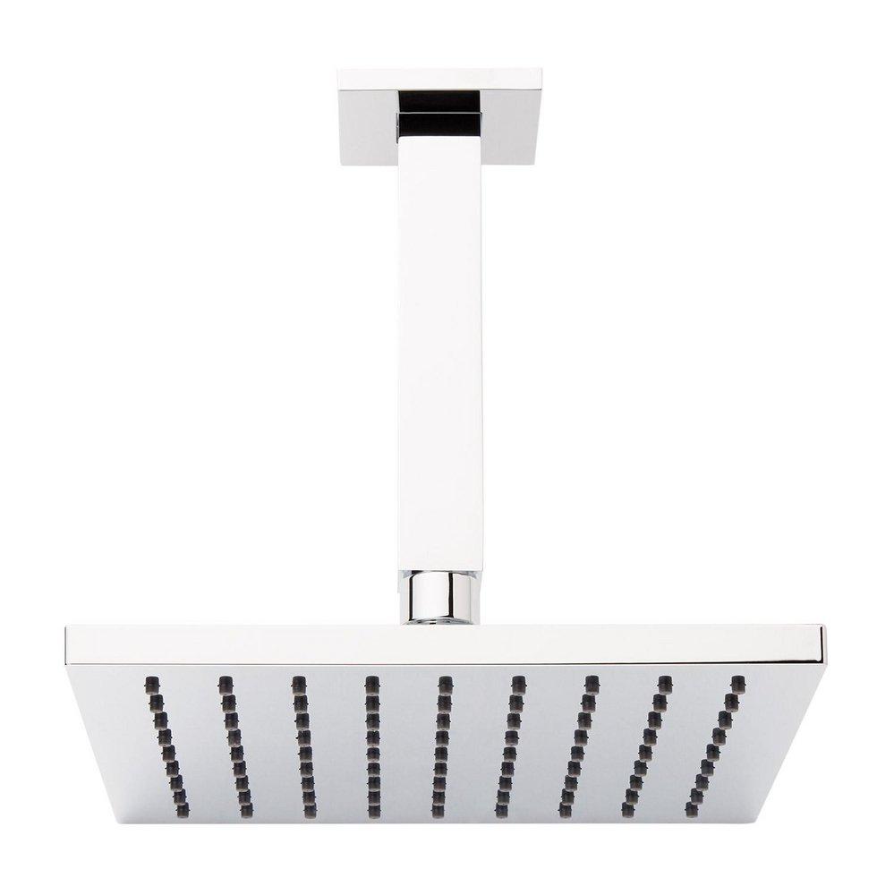 7 in. Single Function Ceiling Mounted Rain Showerhead Set in Polished Chrome - 4 in. Arm Included 