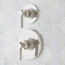 Two Handle Thermostatic and Volume Control Valve Trim in Polished Nickel