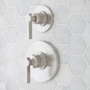 Two Handle Thermostatic and Volume Control Valve Trim in Brushed Nickel