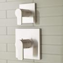 Two Handle Thermostatic and Volume Control Valve Trim Set in Brushed Nickel - 3/4 in. Valves Included