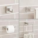 4 Piece Bathroom Accessory Set with Towel Bar, Towel Ring, Toilet Tissue Holder and Robe Hook in Brushed Nickel