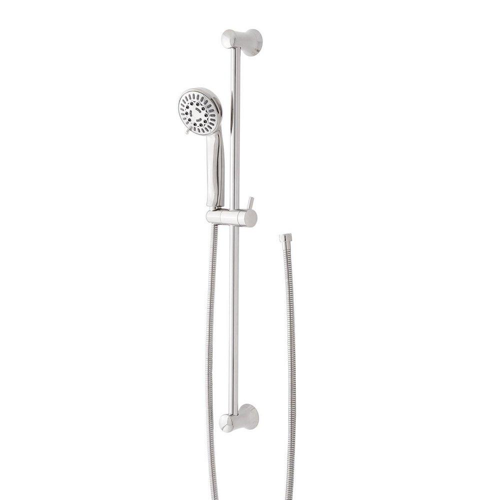 30 in. Shower Rail Set in Polished Chrome - Hand Shower and Hose Included 