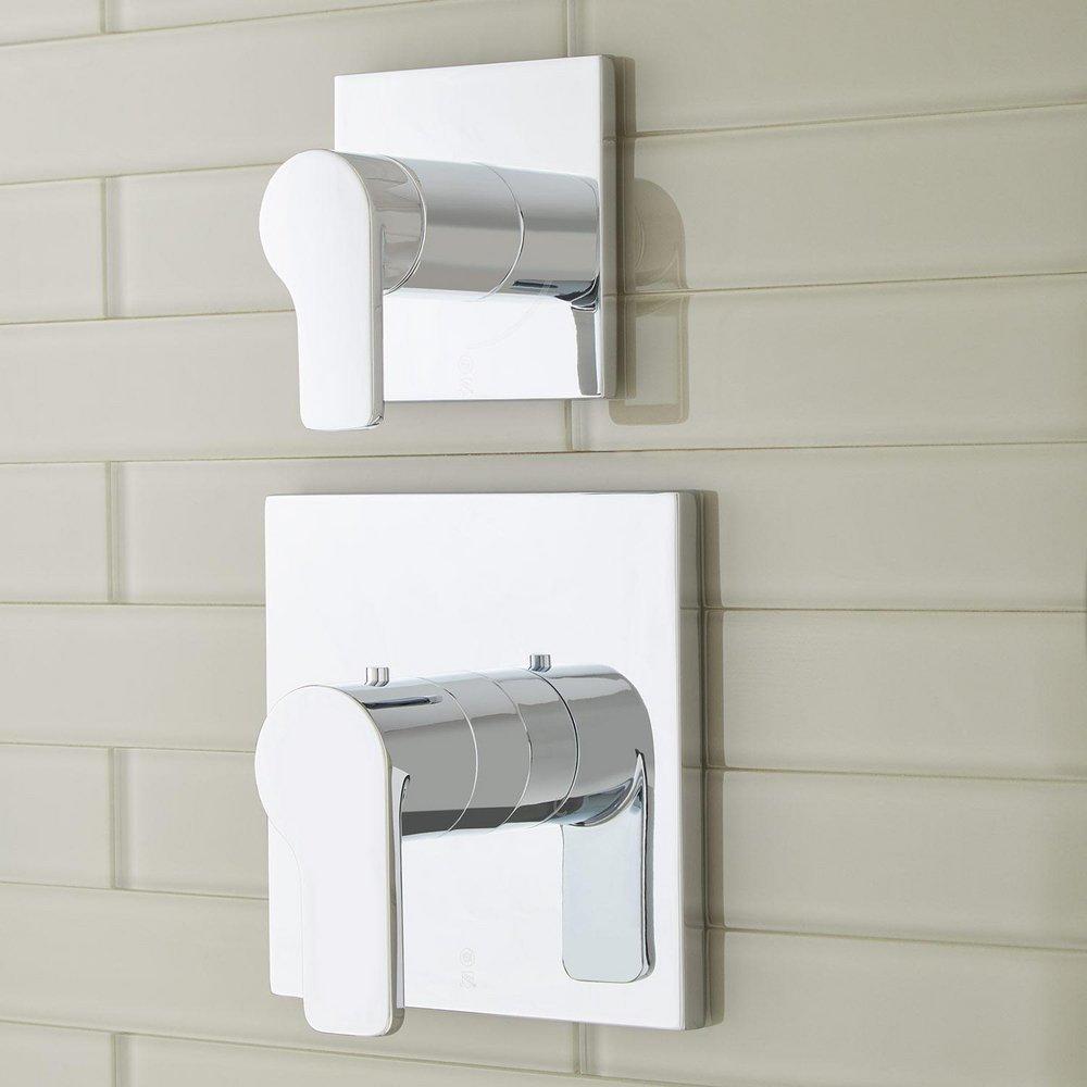 Two Handle Thermostatic and Volume Control Valve Trim Set in Polished Chrome - Trim Only 