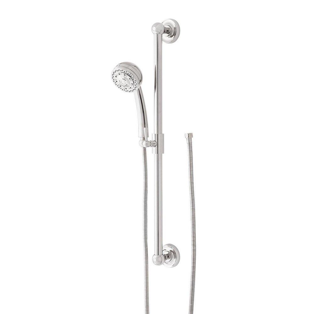 30 in. Shower Rail Set in Polished Chrome - Hand Shower and Hose Included 
