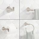 4 Piece Bathroom Accessory Set with Towel Bar, Towel Ring, Toilet Tissue Holder and Robe Hook in Brushed Nickel 