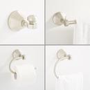 4 Piece Bathroom Accessory Set with Towel Bar, Towel Ring, Toilet Tissue Holder and Robe Hook in Brushed Nickel