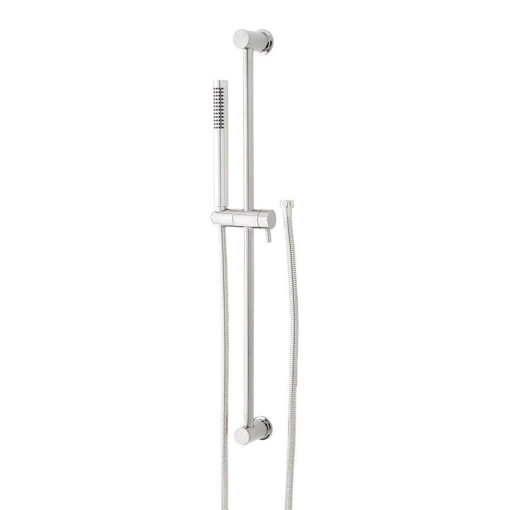 28 in. Shower Rail Set in Polished Chrome - Hand Shower and Hose Included 