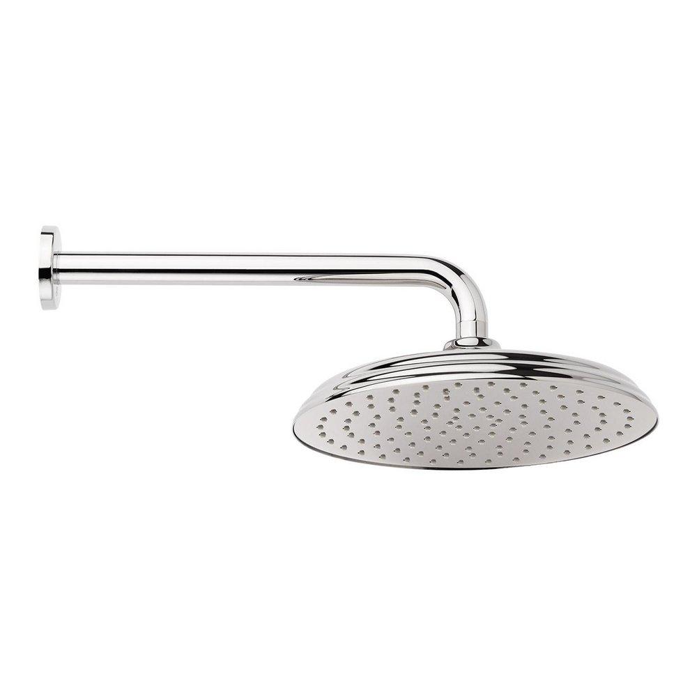 10 in. Single Function Rain Showerhead Set in Polished Chrome - 18 in. Arm Included 