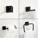 4 Piece Bathroom Accessory Set with Towel Bar, Towel Ring, Toilet Tissue Holder and Robe Hook in Matte Black