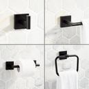 4 Piece Bathroom Accessory Set with Towel Bar, Towel Ring, Toilet Tissue Holder and Robe Hook in Matte Black 