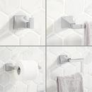 4 Piece Bathroom Accessory Set with Towel Bar, Towel Ring, Toilet Tissue Holder and Robe Hook in Polished Chrome 