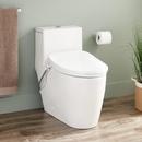 1.28 gpf Elongated One Piece Skirted Toilet in White - Bidet Seat Included
