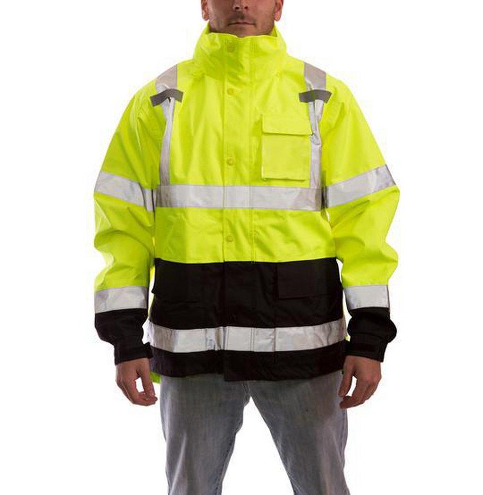 Tingley Black 300D and Polyester Reusable Jacket with Reflective Tape in Black, Fluorescent Yellow and Green 