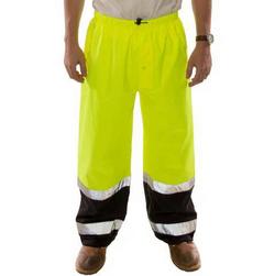 Class E Reflective Rain Pants in Hi-Viz Yellow & Black, Size Large