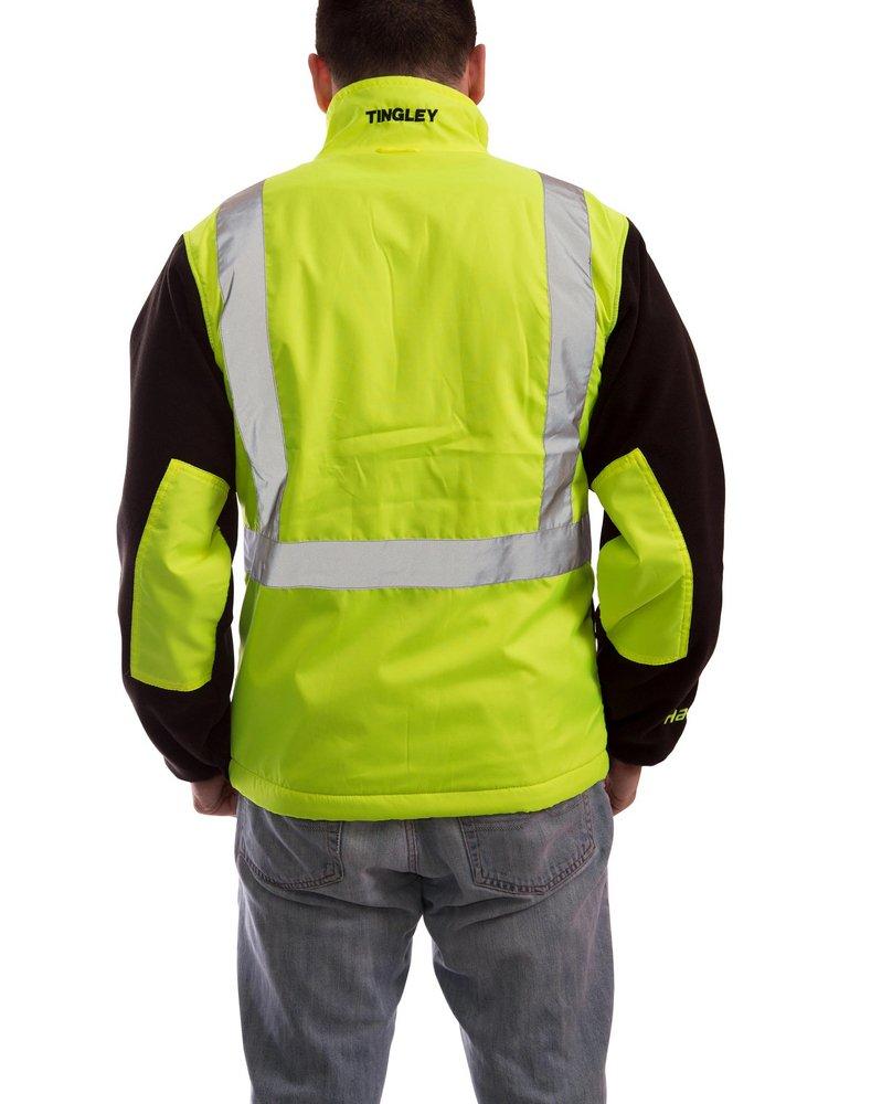 Tingley Black Fleece and Plastic Jacket in Black, Fluorescent Yellow-Green 