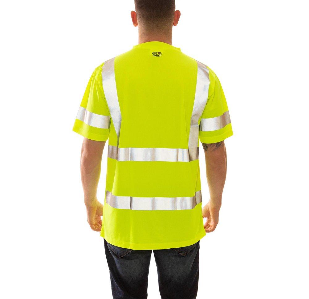 Tingley Fluorescent Yellow-Green Plastic Short Sleeve T-Shirt in Fluorescent Yellow-Green and Silver 