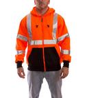 Tingley Black Plastic Hooded Sweatshirt in Black, Fluorescent Orange-Red and Silver 