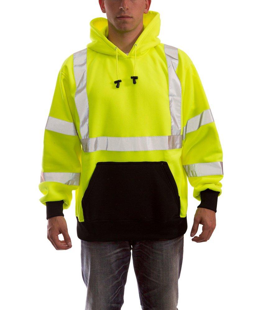 Tingley Black Plastic Hooded Sweatshirt in Black, Fluorescent Yellow-Green and Silver 