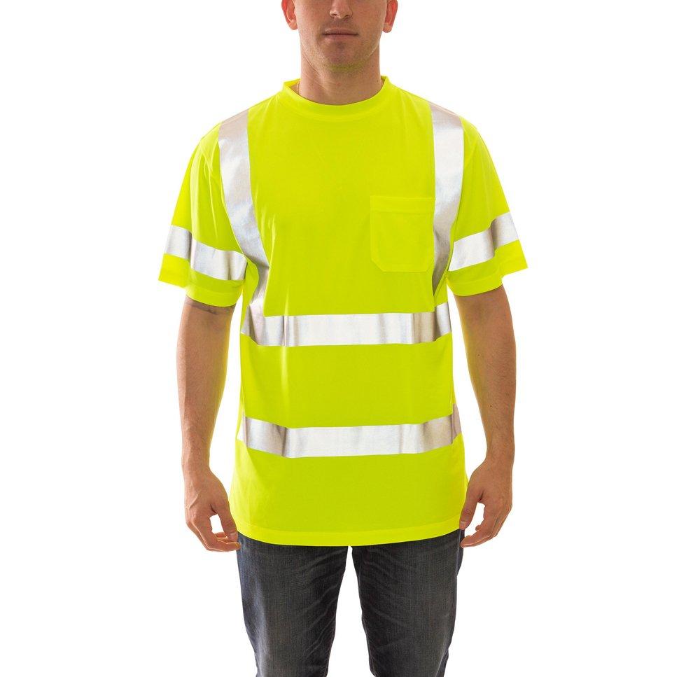 Tingley Fluorescent Yellow-Green Plastic Short Sleeve T-Shirt in Fluorescent Yellow-Green and Silver 