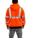 Tingley Black Plastic Hooded Sweatshirt in Black, Fluorescent Orange-Red and Silver 