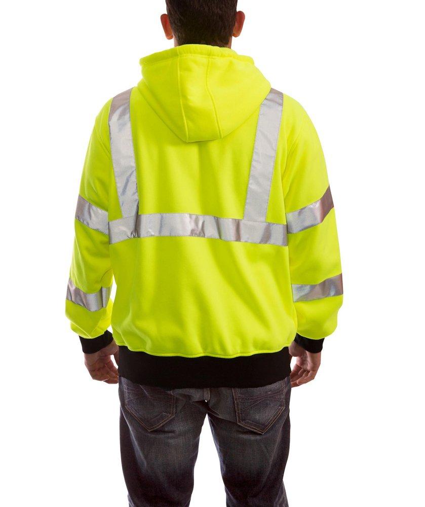 Tingley Black Plastic Hooded Sweatshirt in Black, Fluorescent Yellow-Green and Silver 