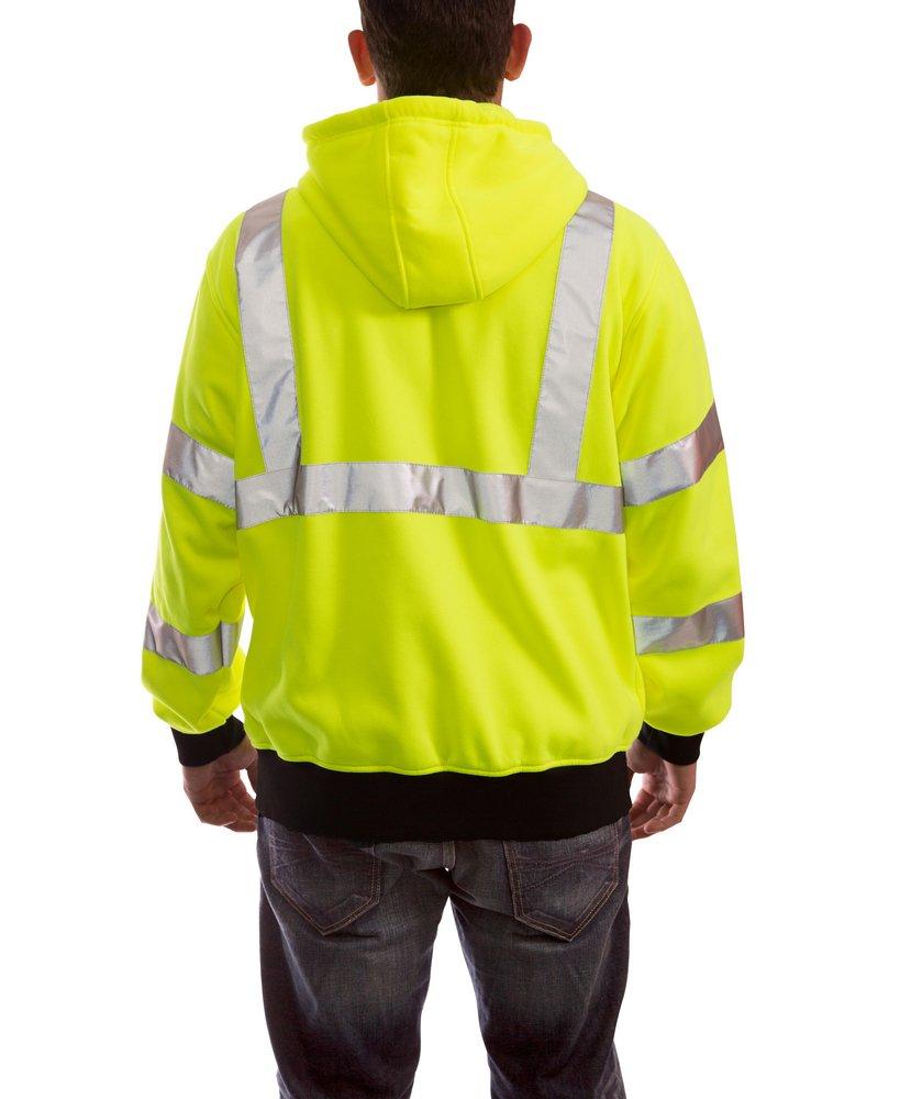 Tingley Black Plastic Hooded Sweatshirt in Black, Fluorescent Yellow-Green and Silver 