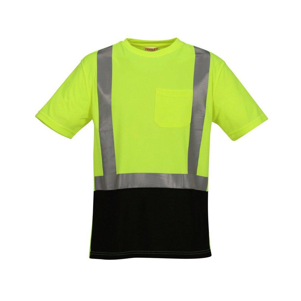 Tingley Black Plastic Short Sleeve T-Shirt in Black, Fluorescent Yellow-Green and Silver 