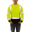 Size XL Plastic Long Sleeve T-Shirt in Black, Fluorescent Yellow-Green and Silver