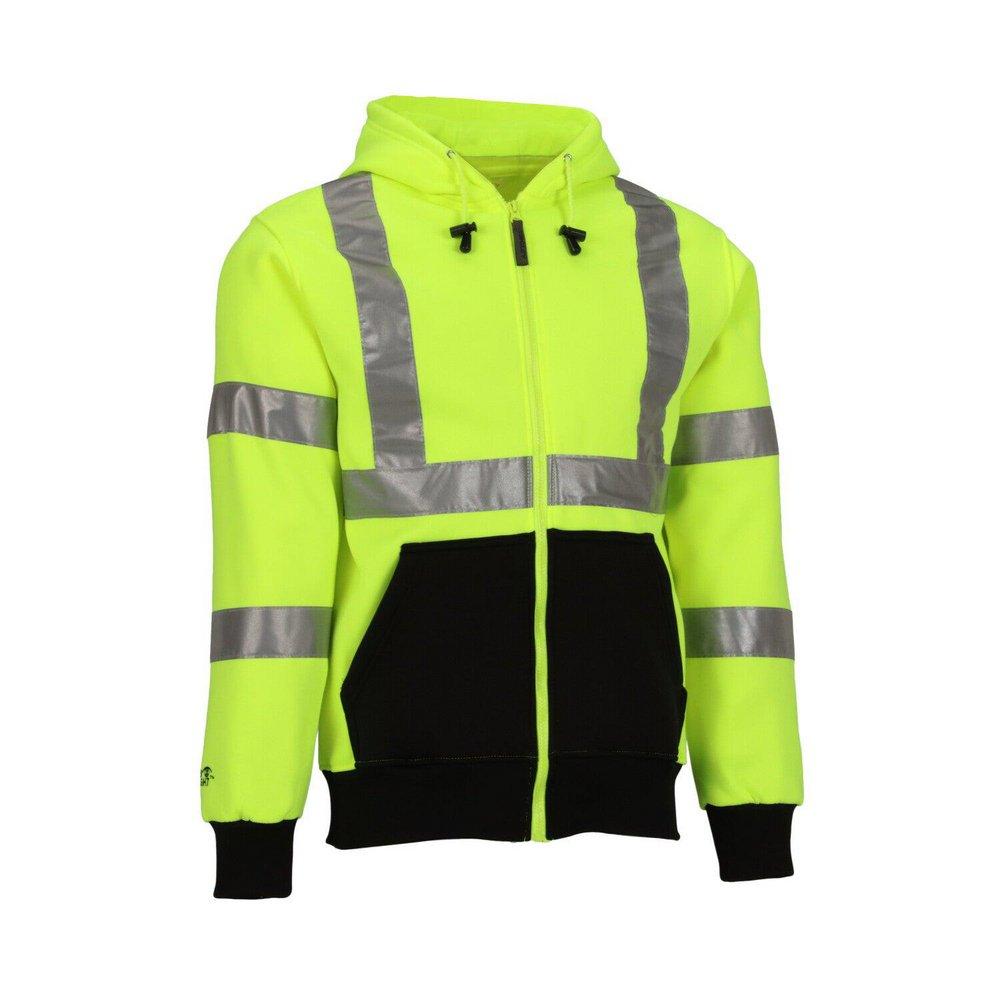 Tingley Black Plastic Hooded Sweatshirt in Black, Fluorescent Yellow-Green and Silver 